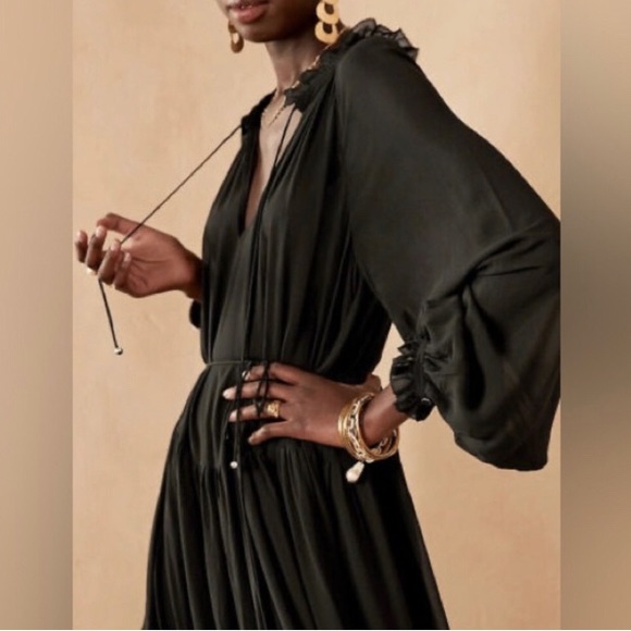 NWT! BANANA REPUBLIC BLACK TIERED MAXI DRESS - Multiple Sizes - Picture 5 of 5